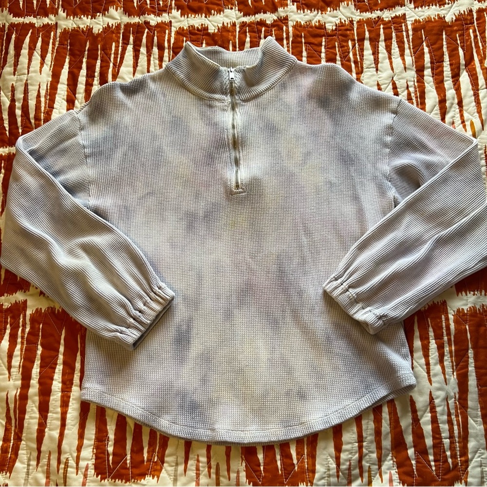 Madewell cotton waffle quarter-zip pullover